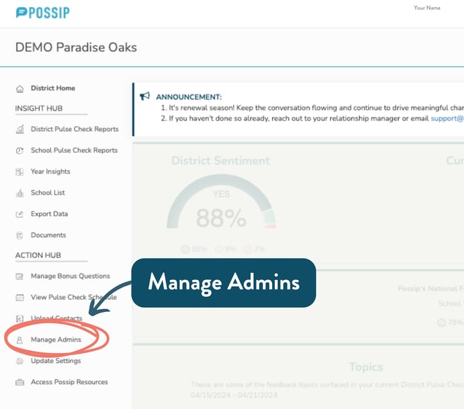 Manage Admins