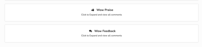  Wow praise and wow feedback tab with teacher and staff comments highlighted. The other categories are operations, academic, community & culture.