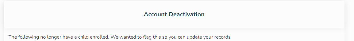 Account deactivation